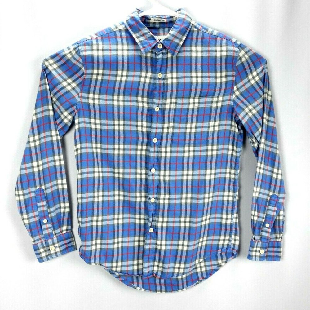 AMERICAN EAGLE Seriously Soft 100% Cotton Plaid Long Sleeve Shirt Size S